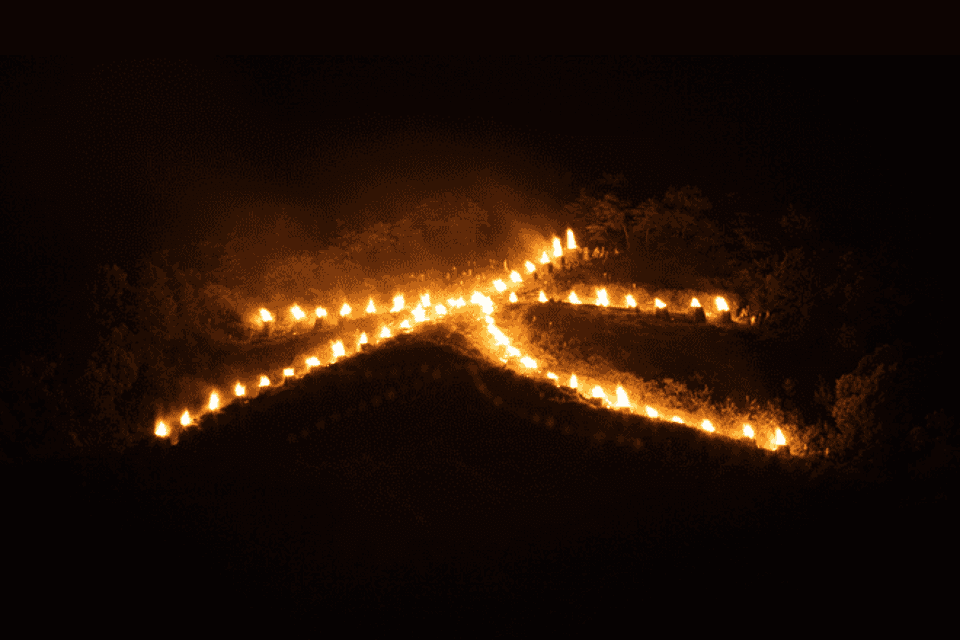 左大文字：大北山大文字山｜京都夏祭 京都祭典 京都大文字五山送火（京都五山送り火）